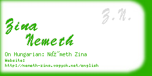 zina nemeth business card